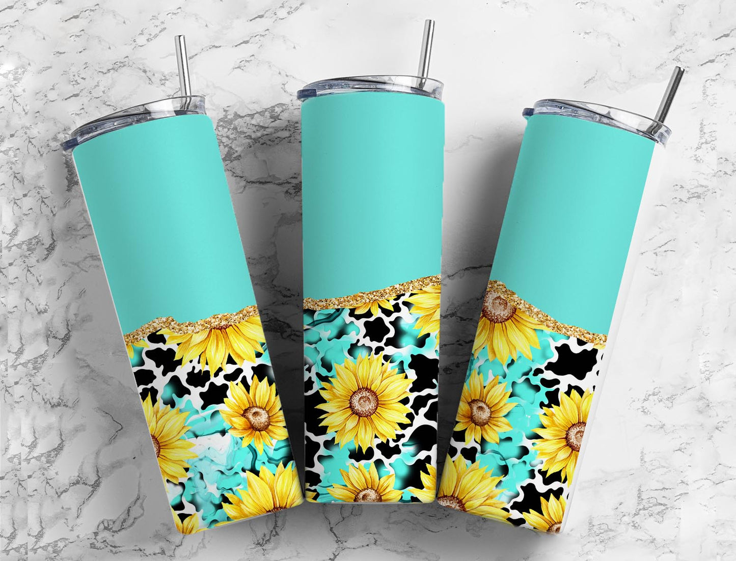 Sunflower/ Cow Print Tumbler