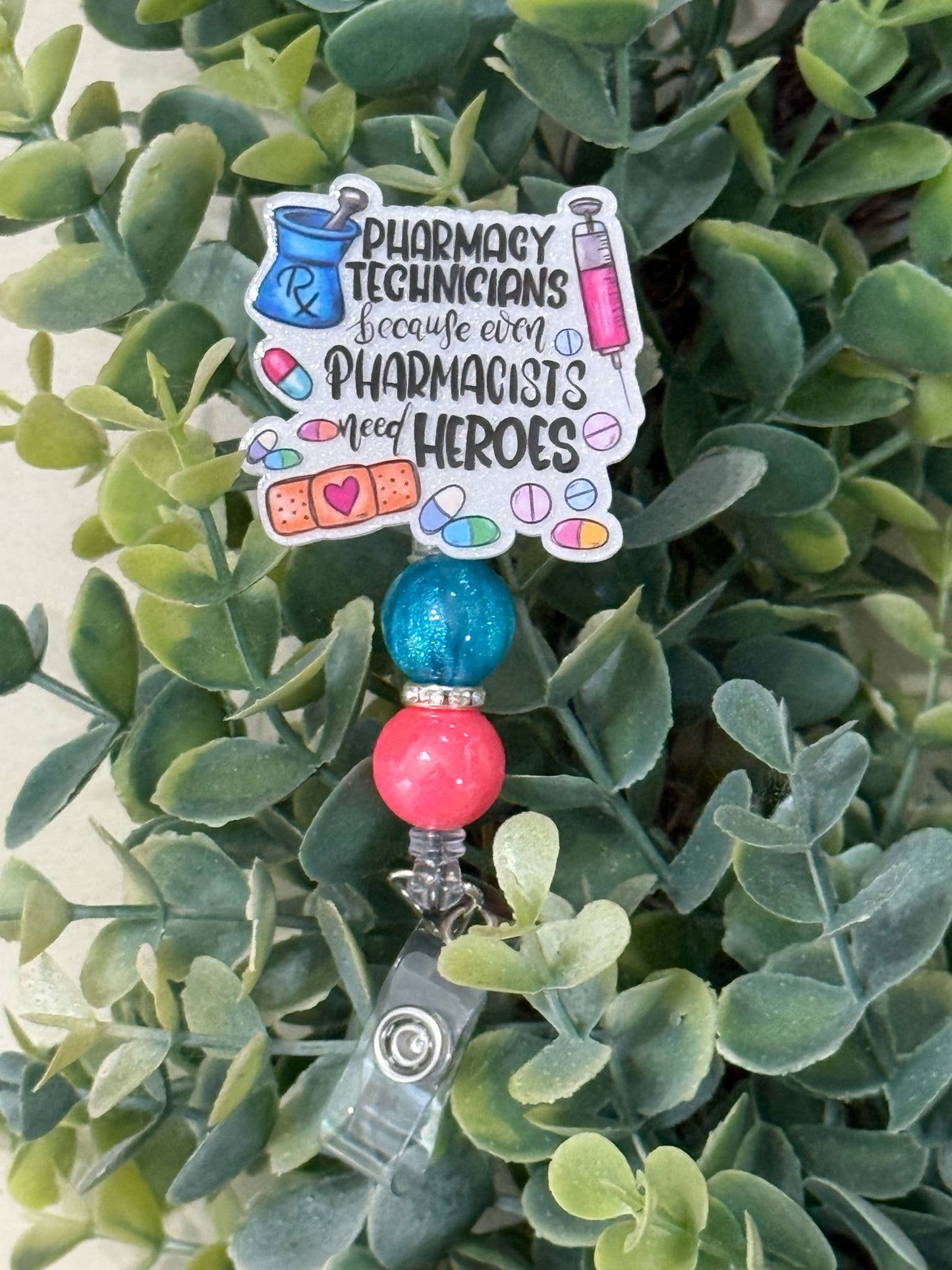 Pharmacy Tech Retractable Badge Reel