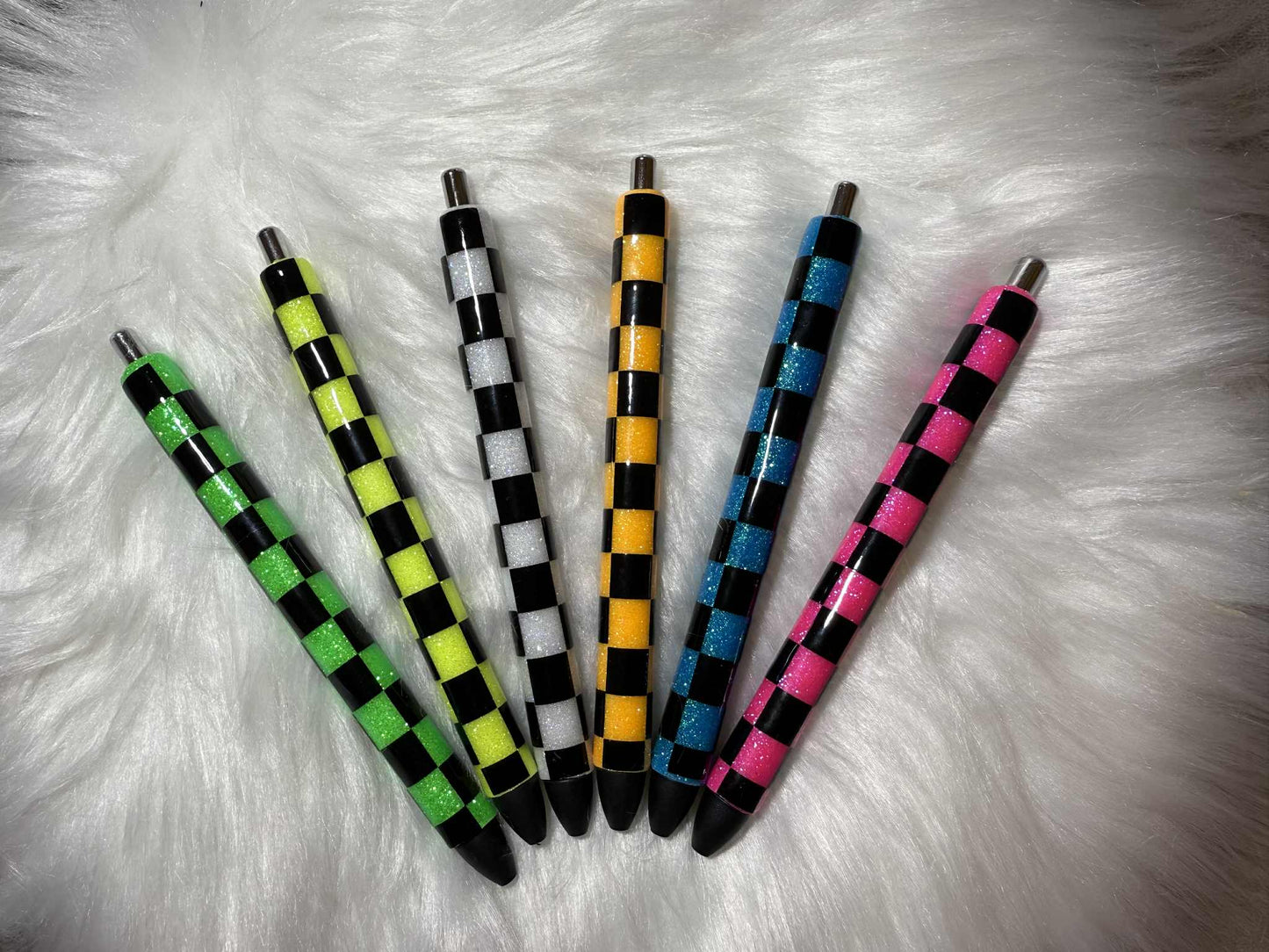 Neon Checkered Pens