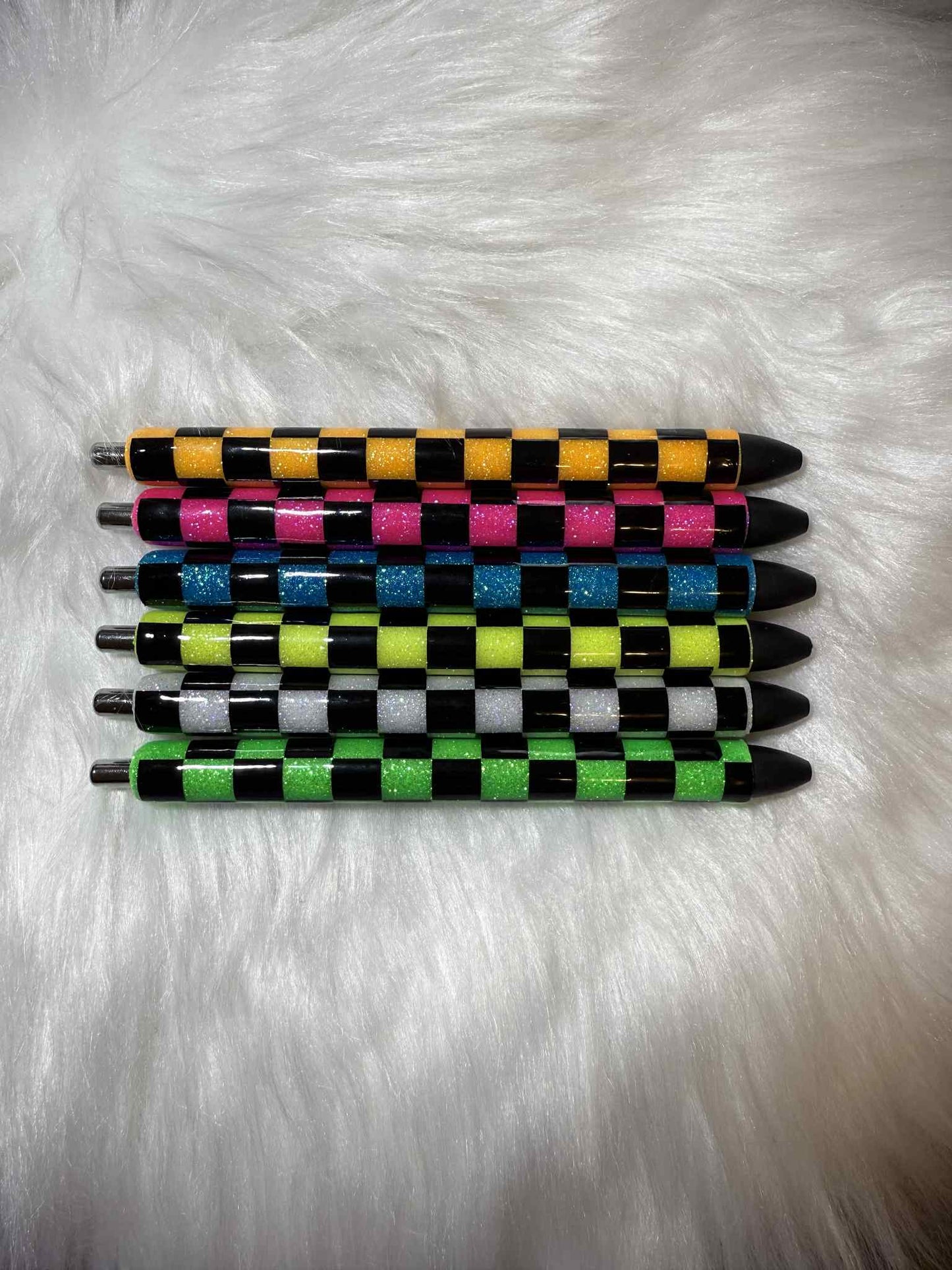 Neon Checkered Pens