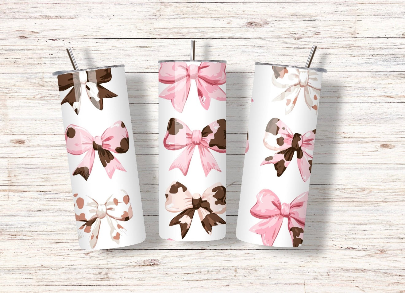 Cow-print Bow Tumbler