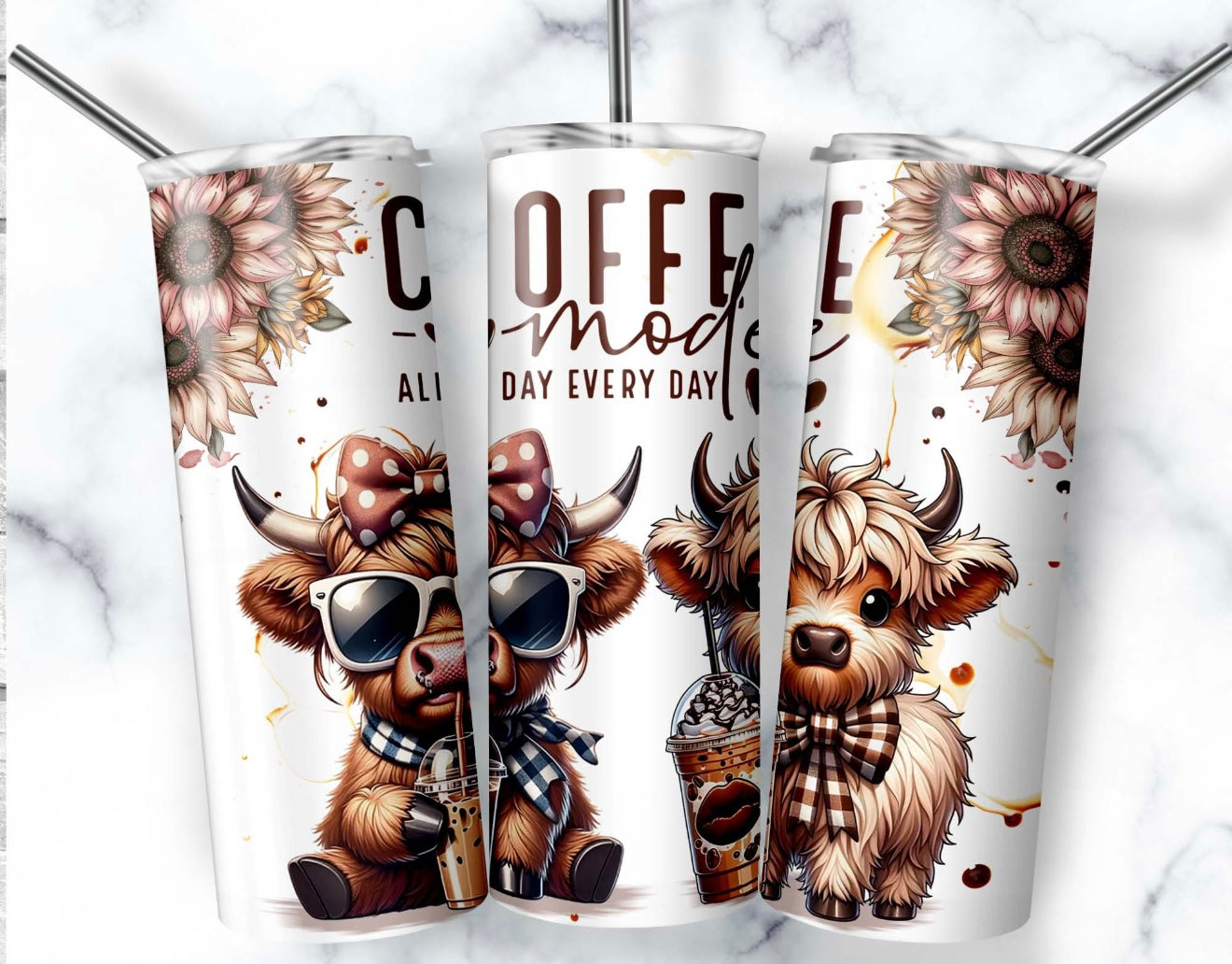 Highland Cow Coffee Tumbler
