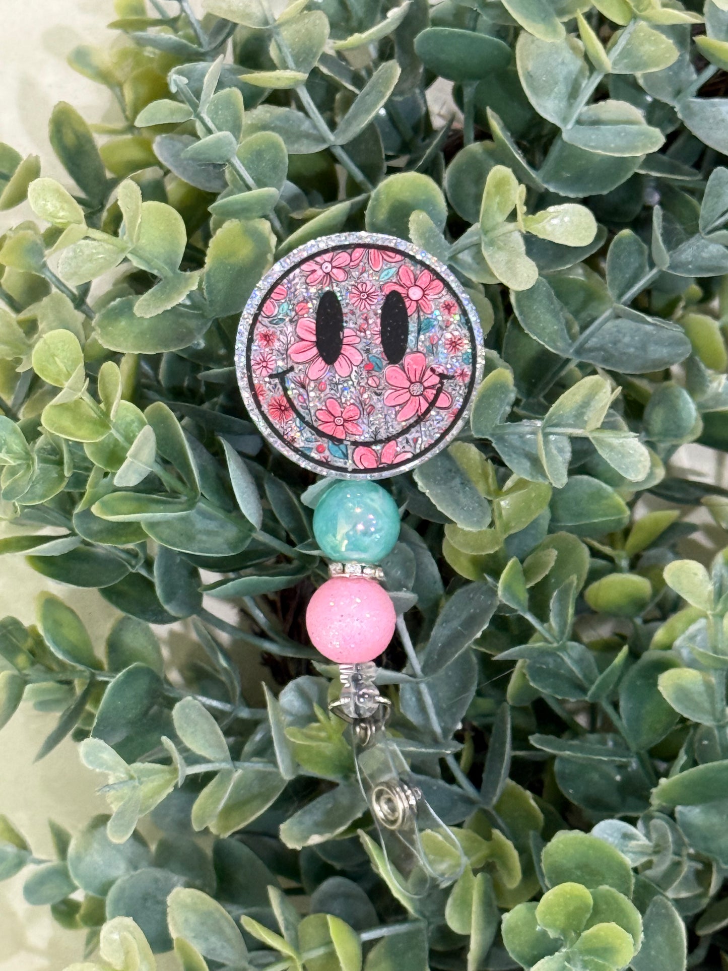 Smiley Face Retractable Badge Reel