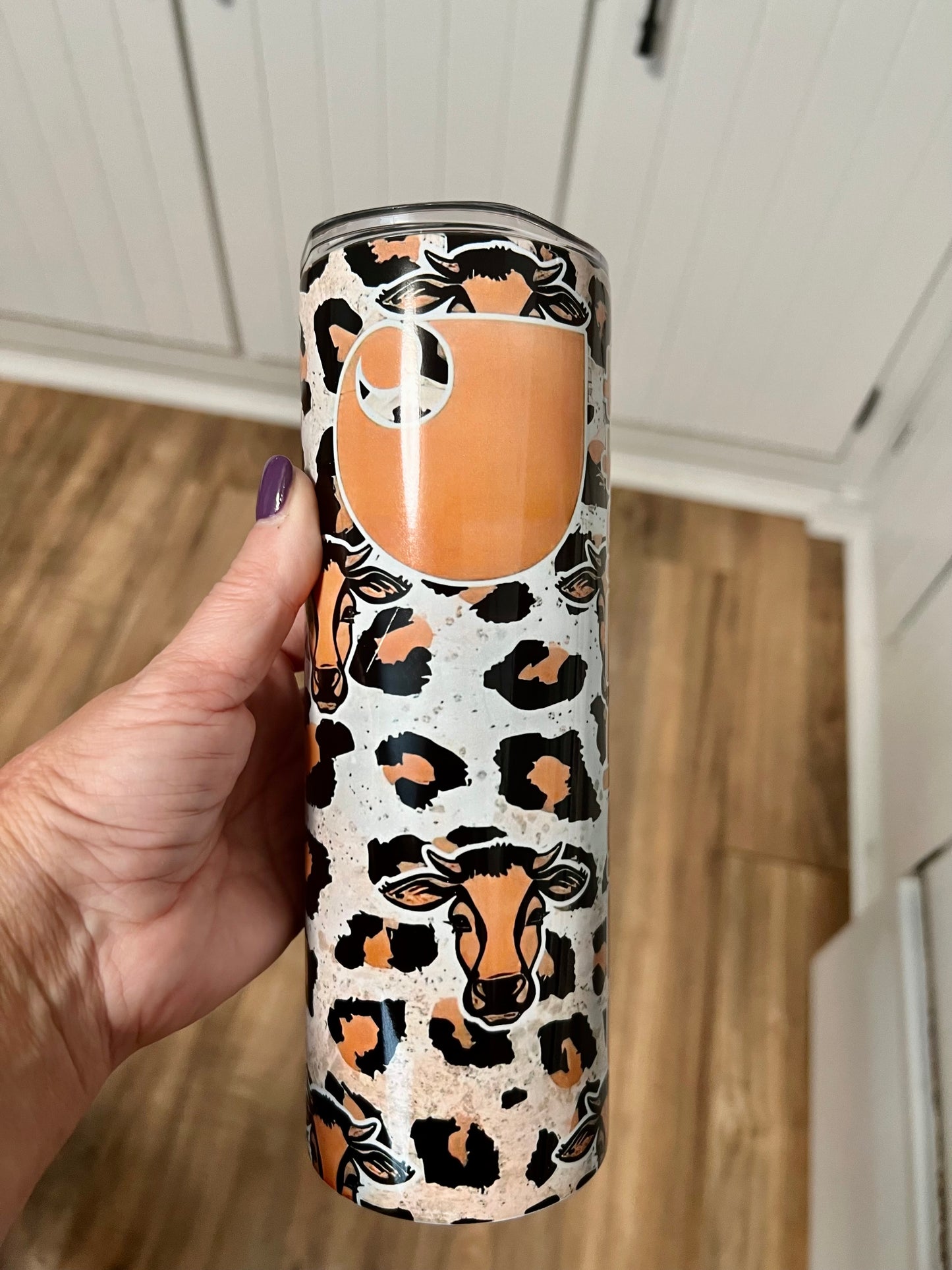 Tan Cowprint Tumbler