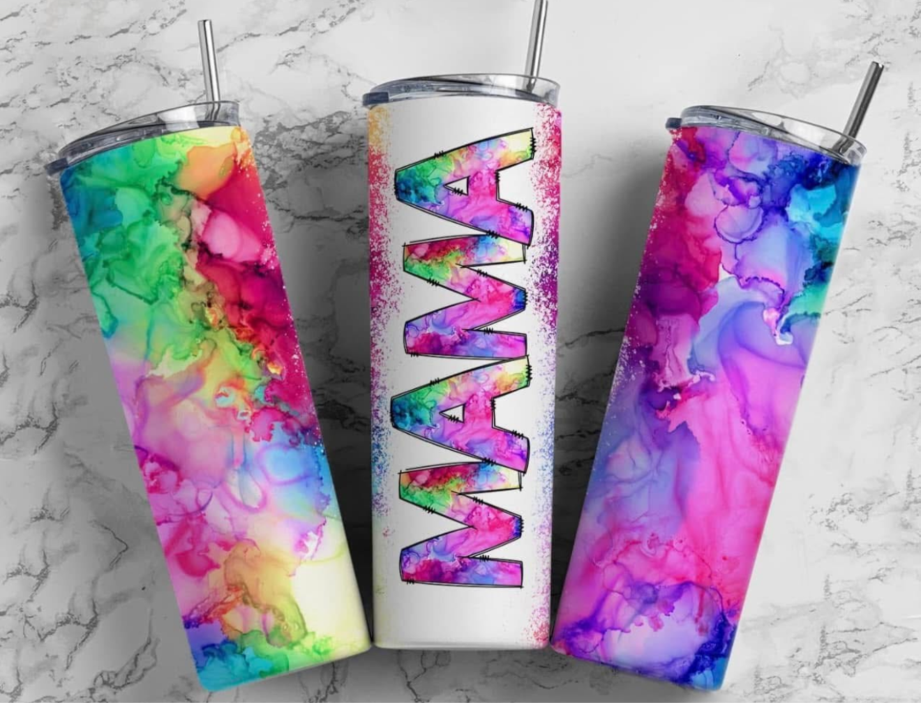 Tie dye MaMa Tumbler