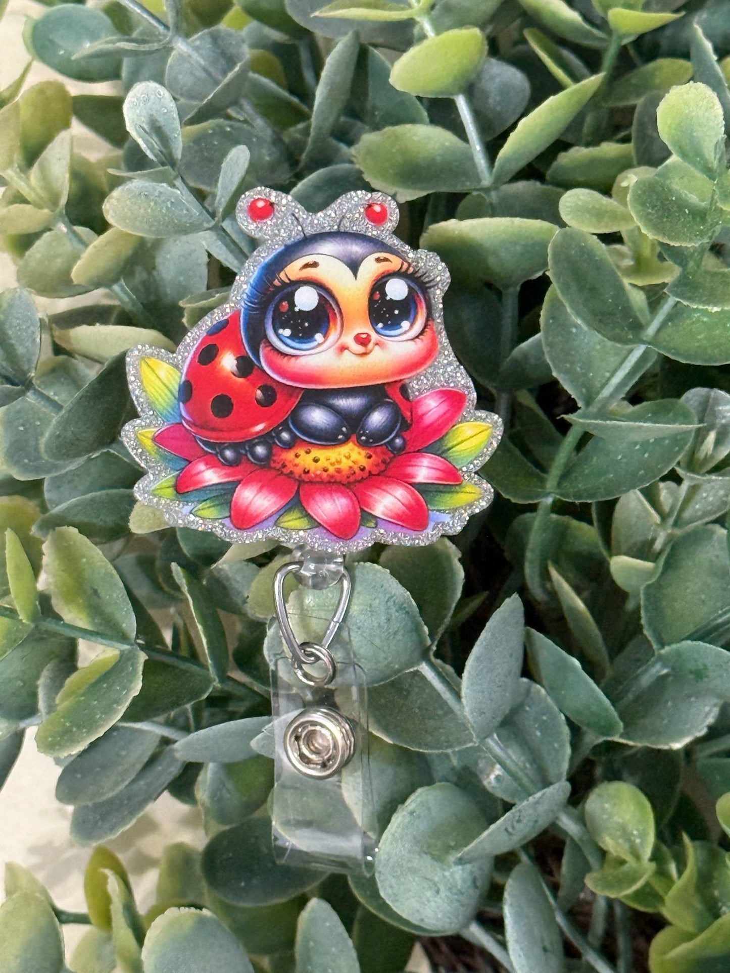 Ladybug Retractable Badge Reel