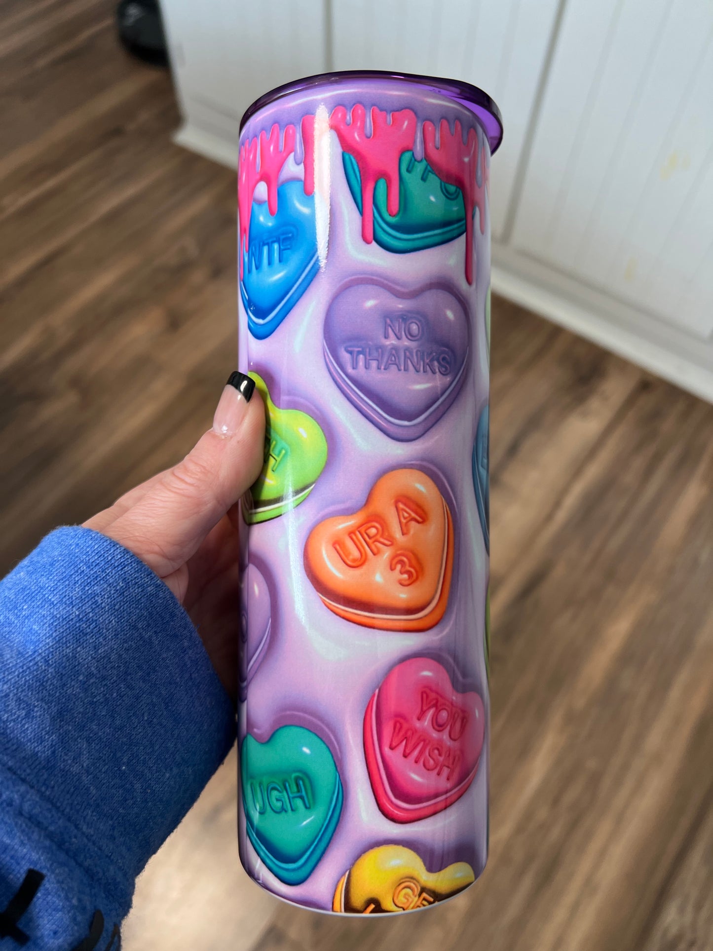 Conversation heart￼ tumbler