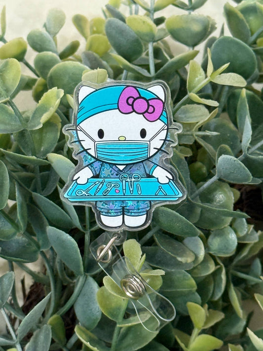 Nurse Kitty Retractable Badge Reel