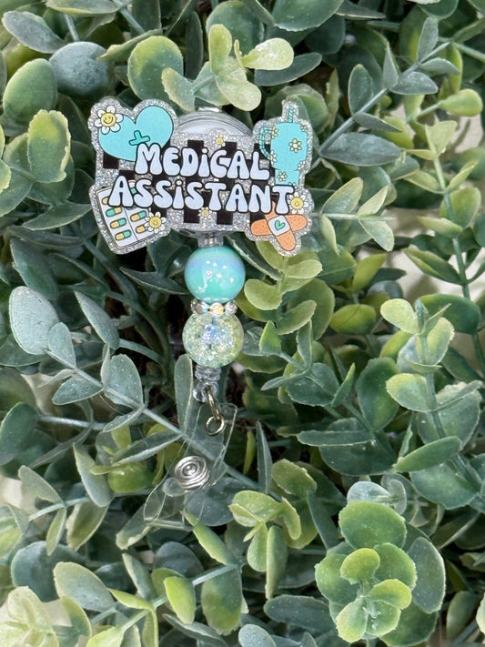 Blue Medical Assistant Retractable Badge Reel