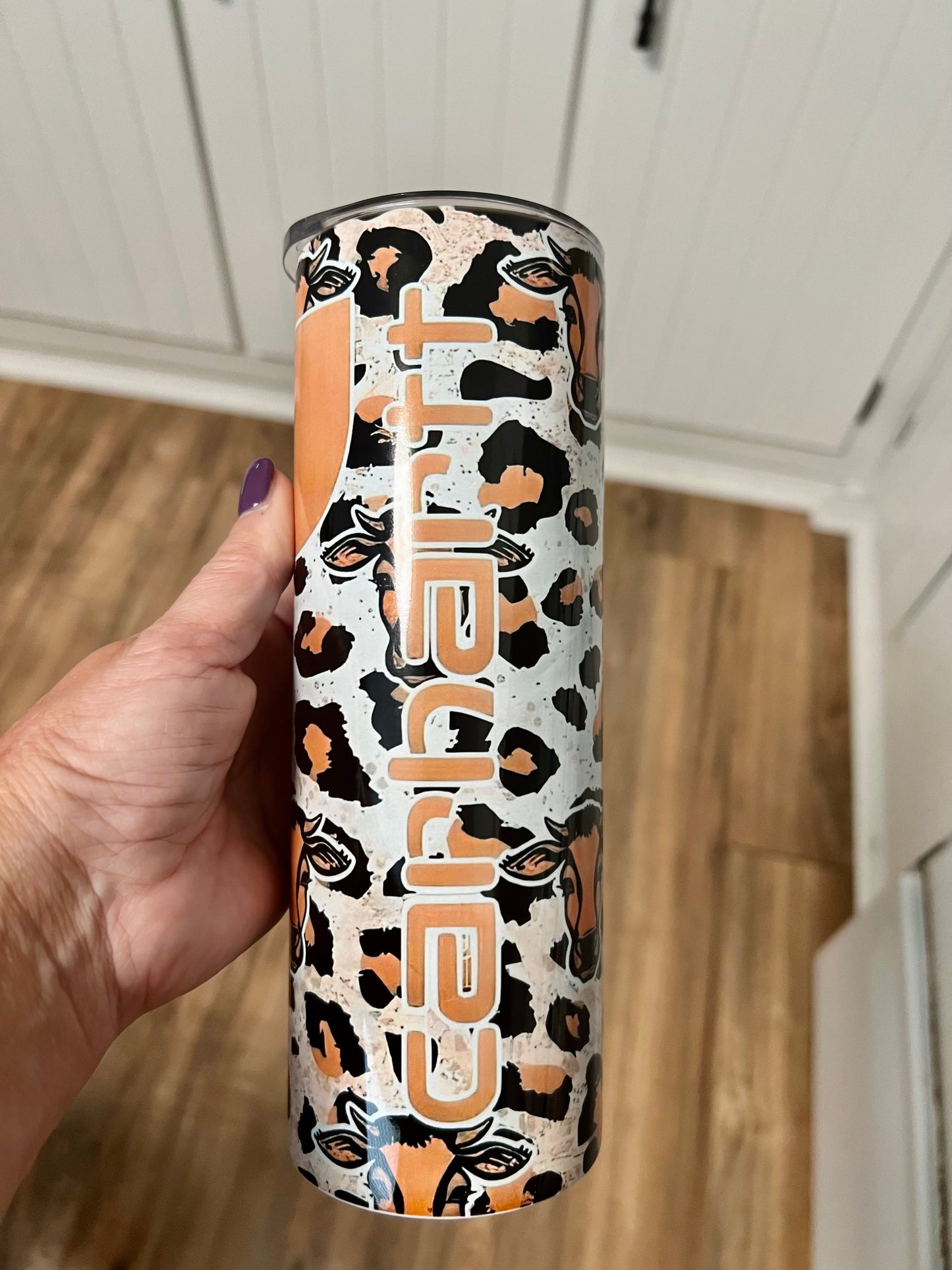 Tan Cowprint Tumbler