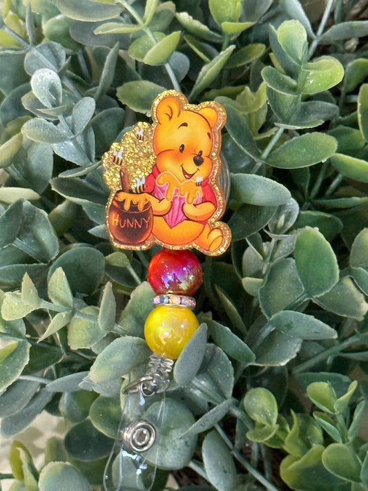 Pooh with Honey Retractable Badge Reel