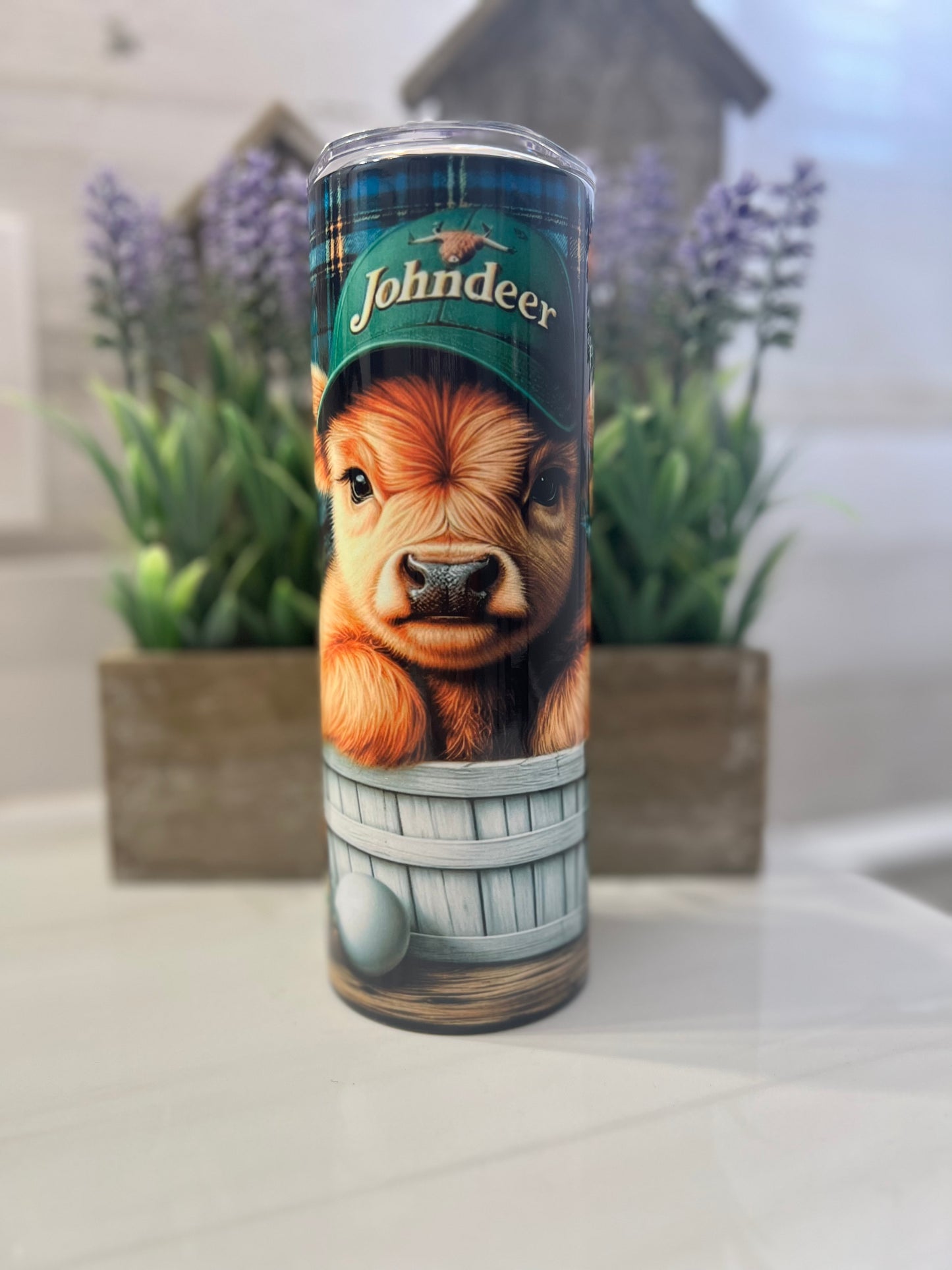 Farmer Highland cow Tumbler