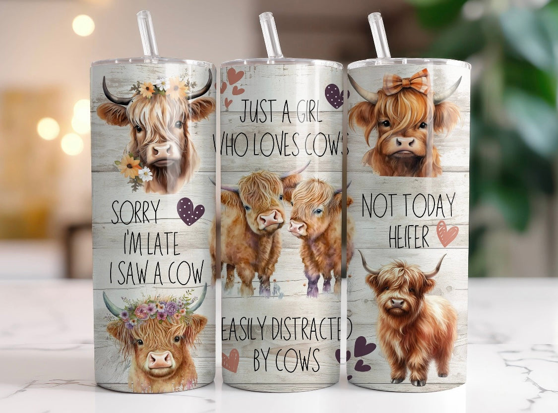 Sorry I’m Late Cow Tumbler