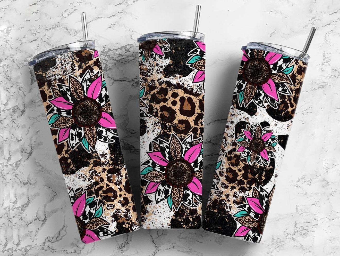 Leopard Cow Print Tumbler