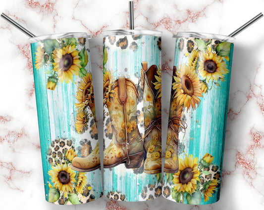 Sunflower Boot Tumbler