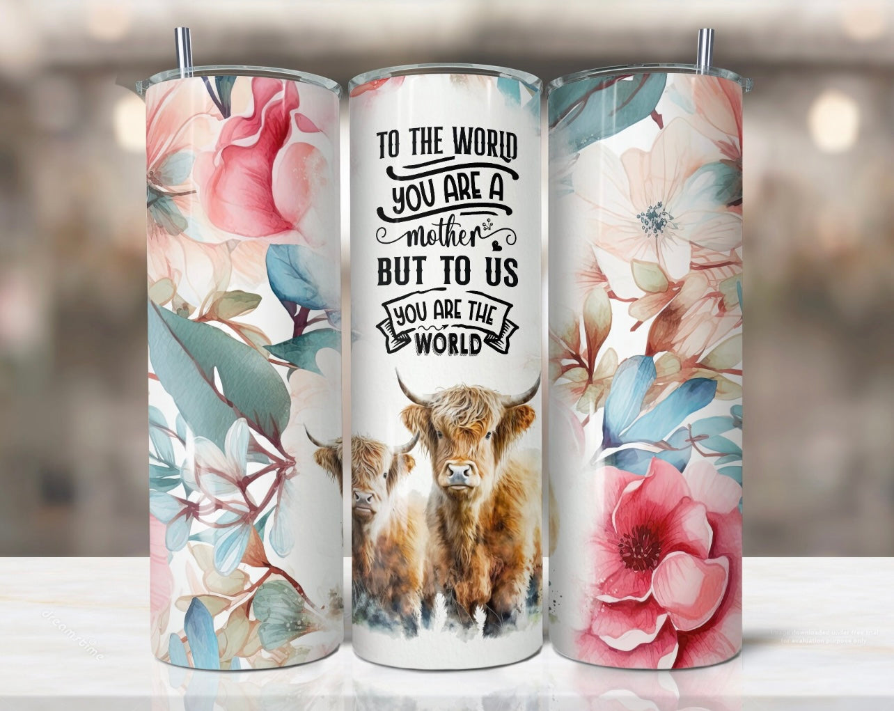 Mom Highland Cow Tumbler