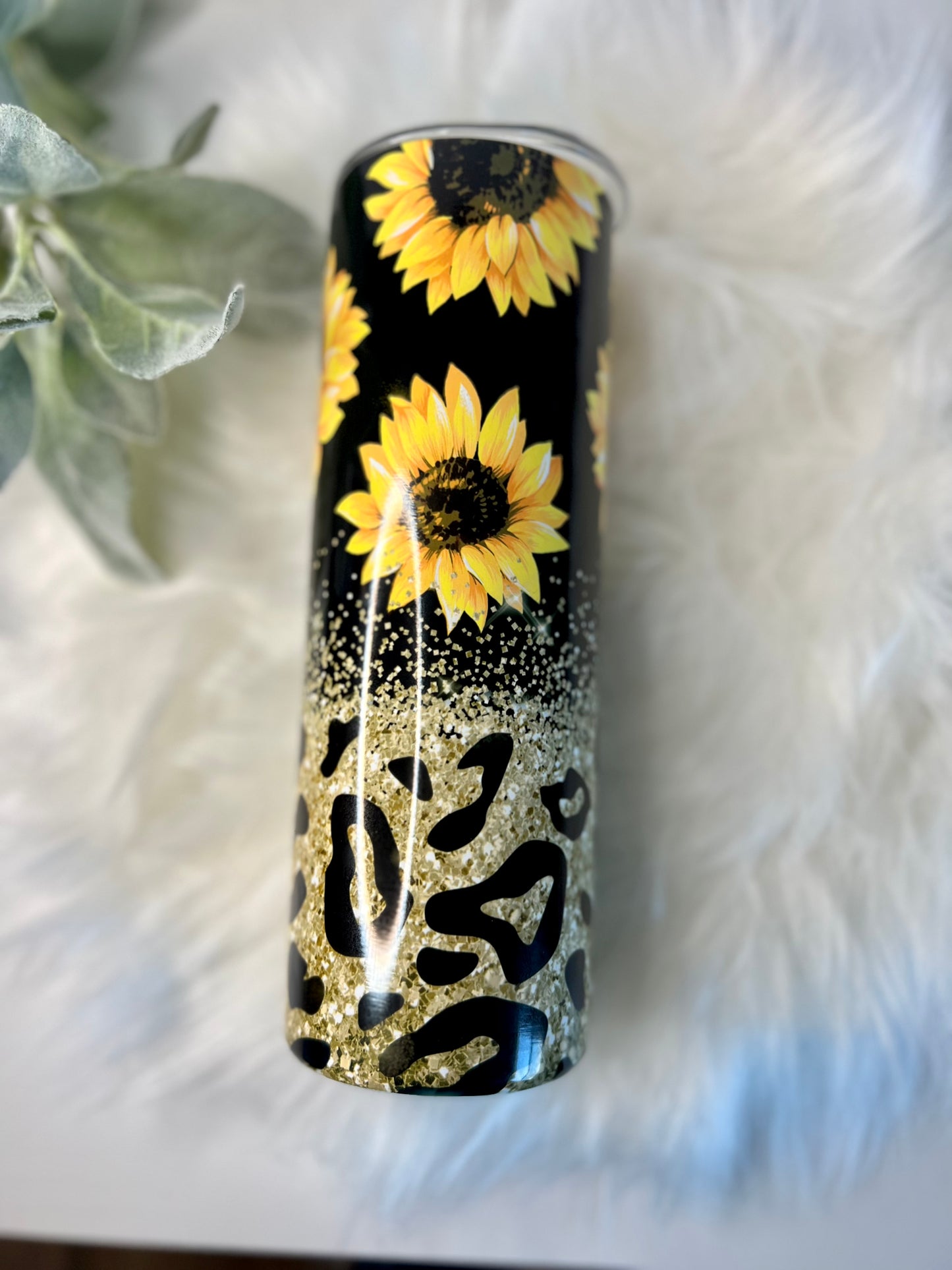 Sunflower Leopard Tumbler