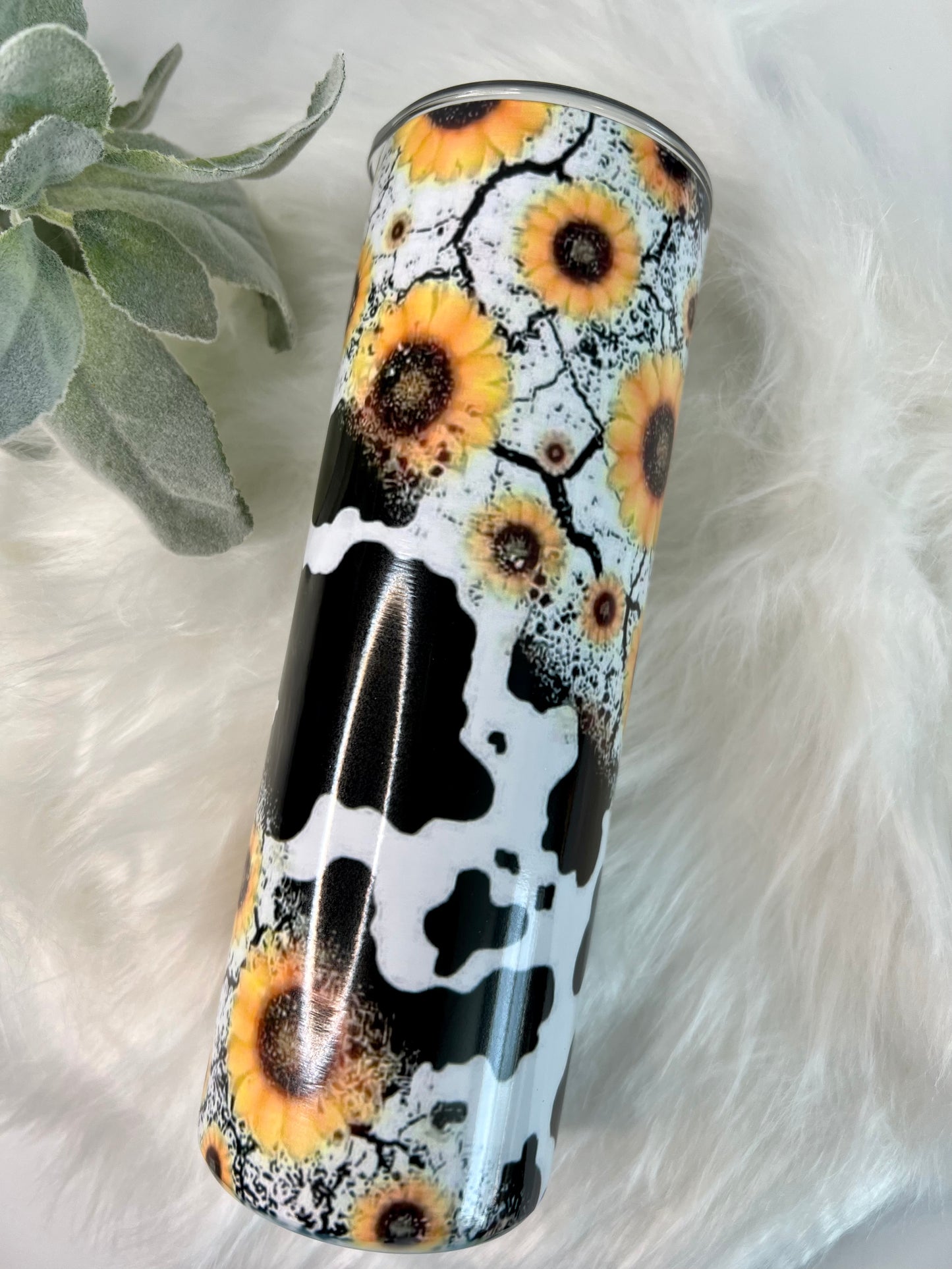 Sunflower Cowprint Tumbler