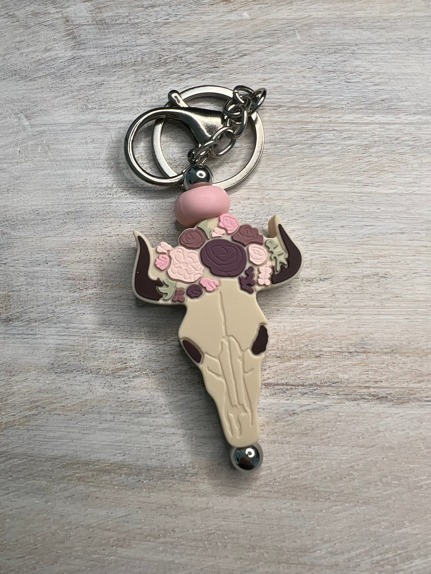 Cow/Flower Keychain