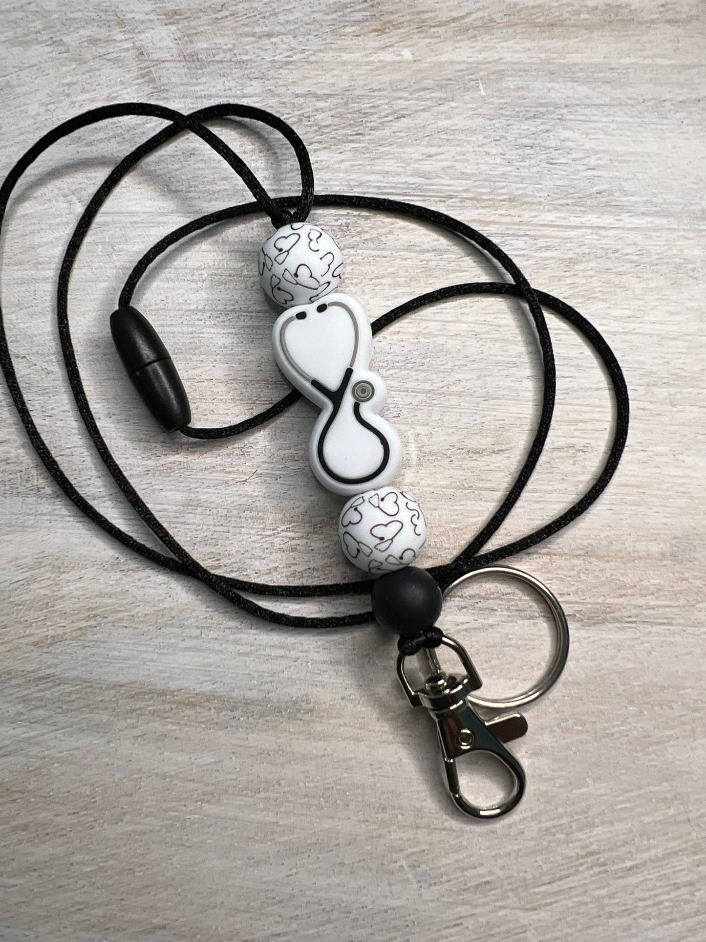 Nurse Lanyard (BLACK/WHITE)