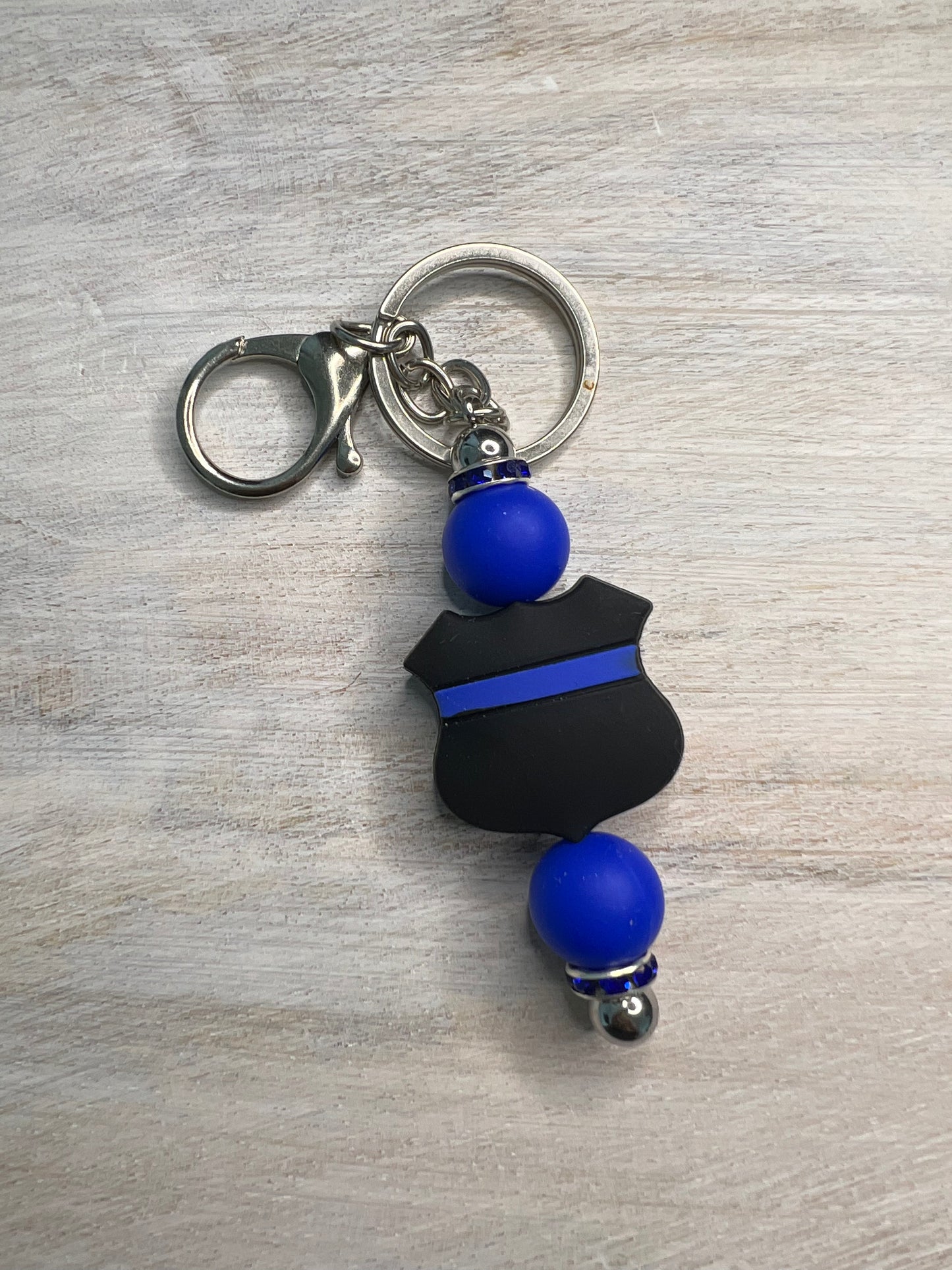 Police Shield Keychain(BLUE/BLACK)